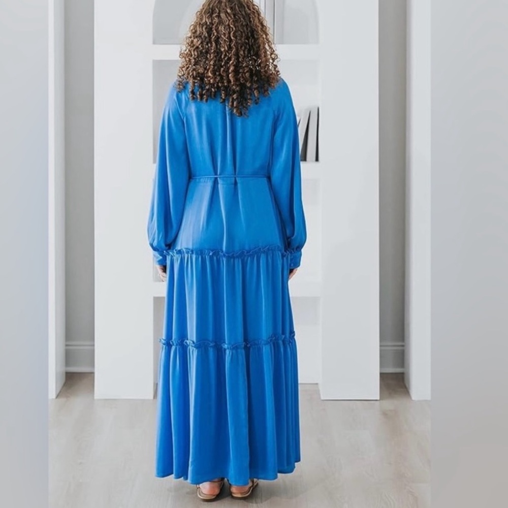 Blue Long Sleeve Dress - Picture 4 of 4
